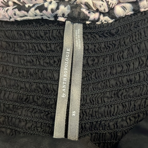 By Anthropologie Square neck Smocked Midi Dress Blank Pink Floral Chiffon XS - Picture 10 of 14